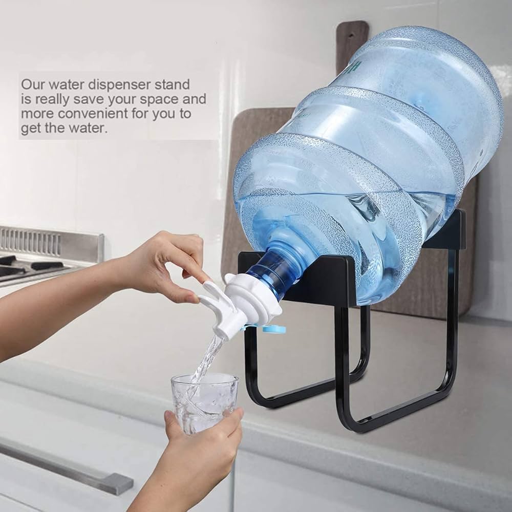 On offer Water Dispenser Bucket Storage Rack with Tap Cork Heavy Duty Water Bottle Stand Space Saving Organizer Leakproof Faucet Easy Install Home Kitchen Office Water Holder!