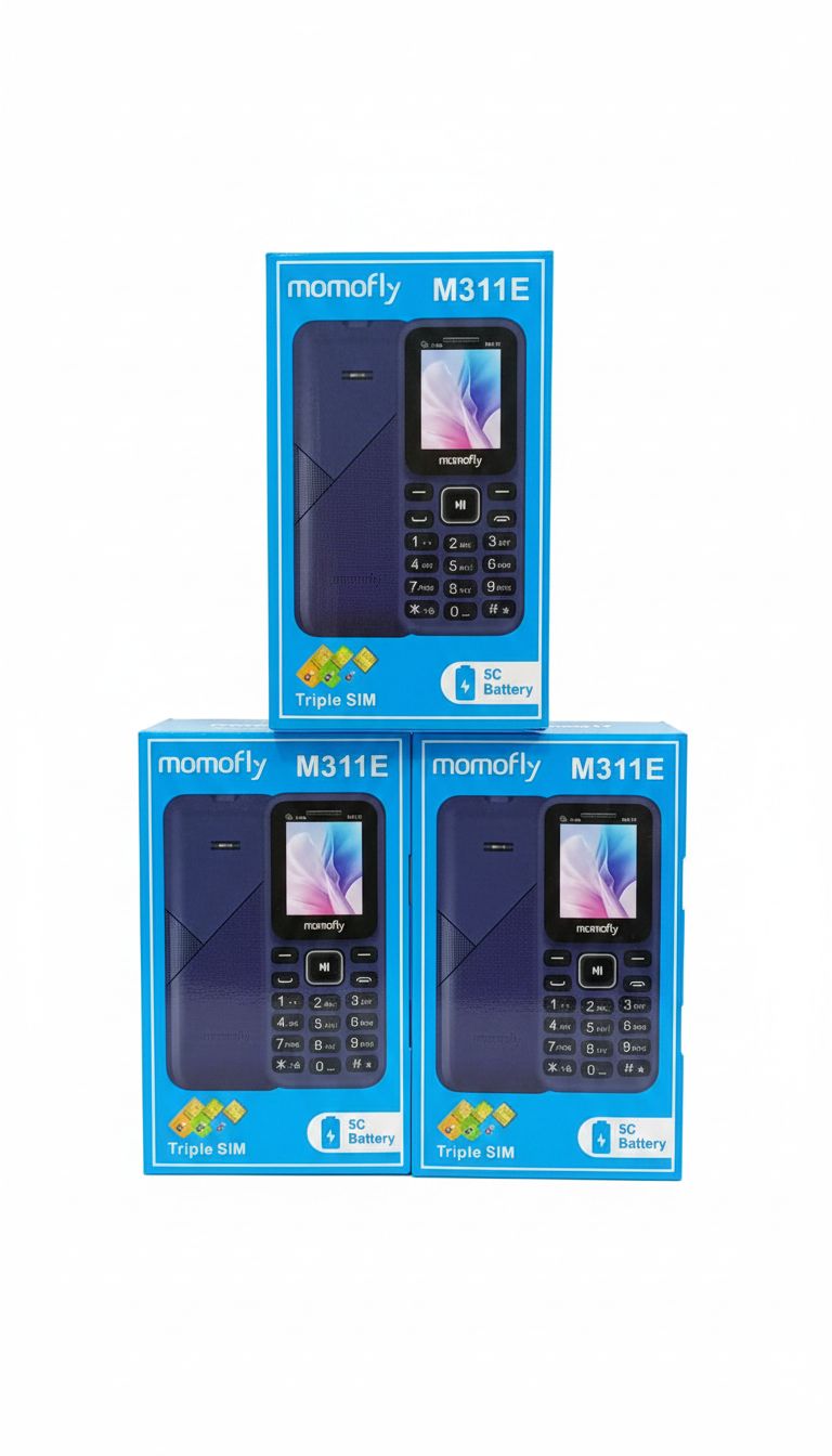 MOMOFLY 
Triple SIM 
5C battery 
M311E
Button phones