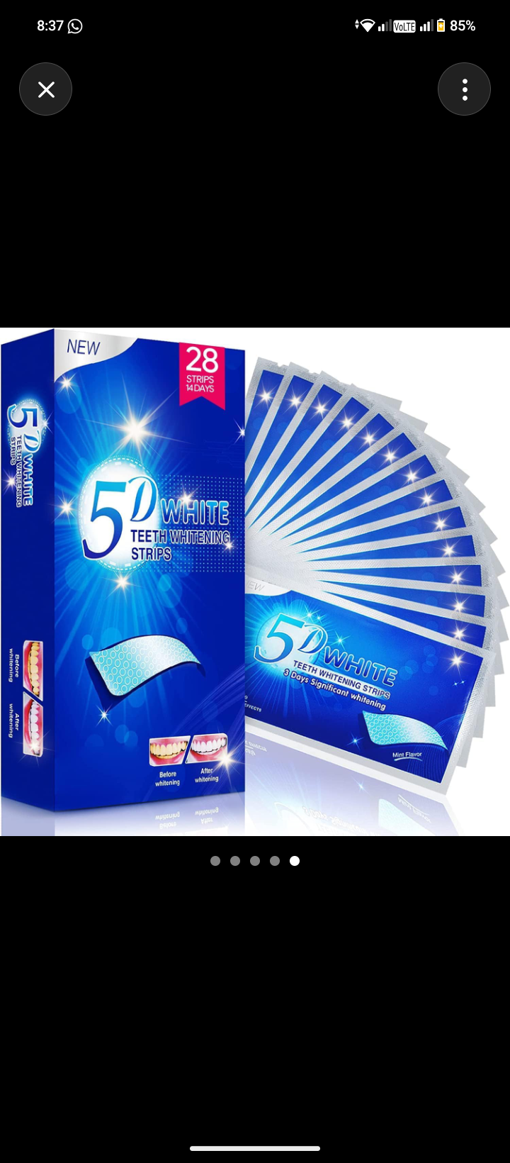 5D teeth whitening 5D White Teeth Whitening Strips Kit – Professional Fast Whitening Dental Strips for Bright Smile (Full Set)