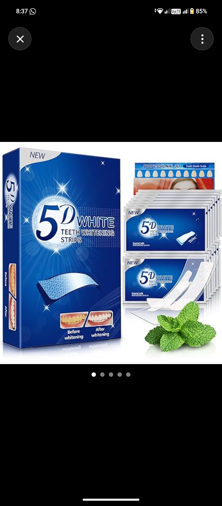 5D teeth whitening 5D White Teeth Whitening Strips Kit – Professional Fast Whitening Dental Strips for Bright Smile (Full Set)