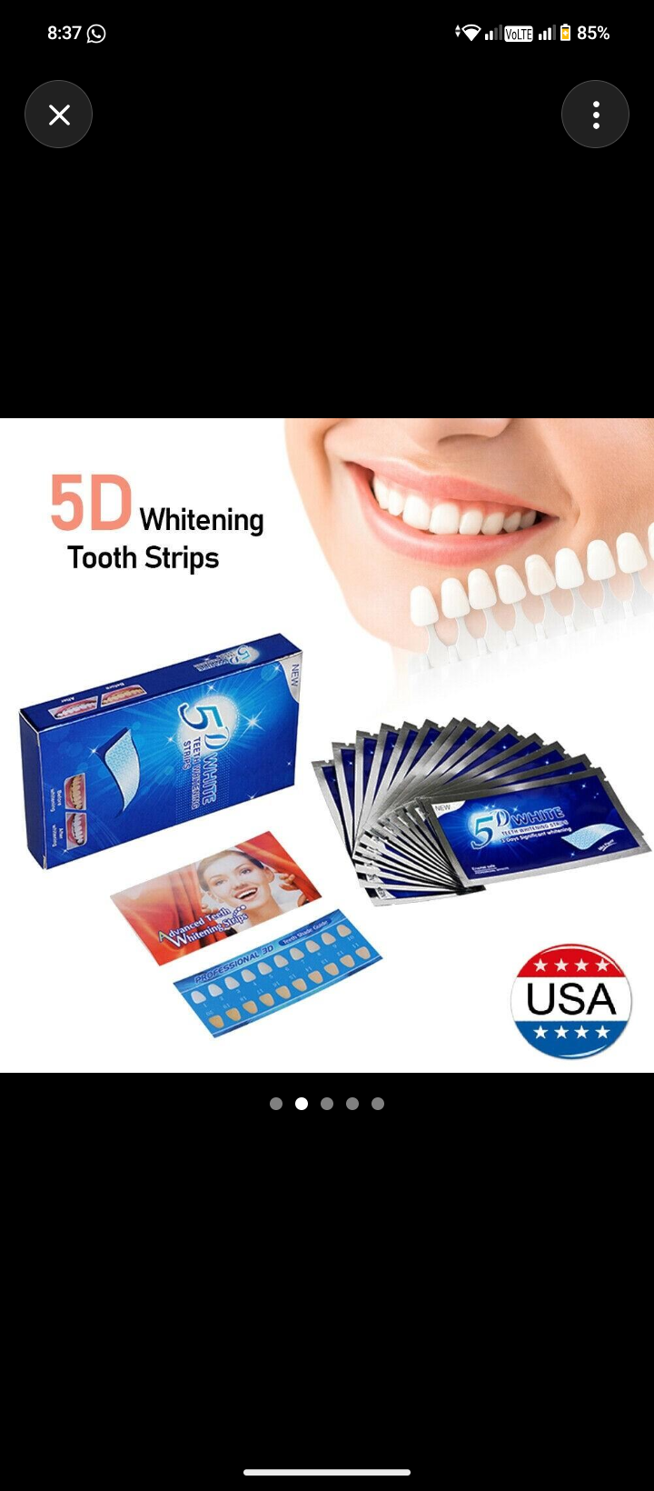 5D teeth whitening 5D White Teeth Whitening Strips Kit – Professional Fast Whitening Dental Strips for Bright Smile (Full Set)