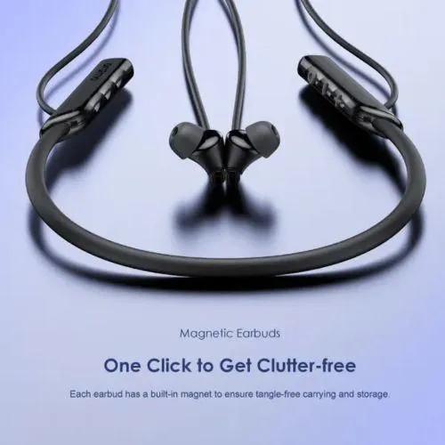 Oraimo Necklace Lite Neckband Wireless Earphone OEB-311 - Black Call Vibration Wireless Headphones IPX4 waterproof and Noise reduction in calls & with dual device connection 30Hr Playtime