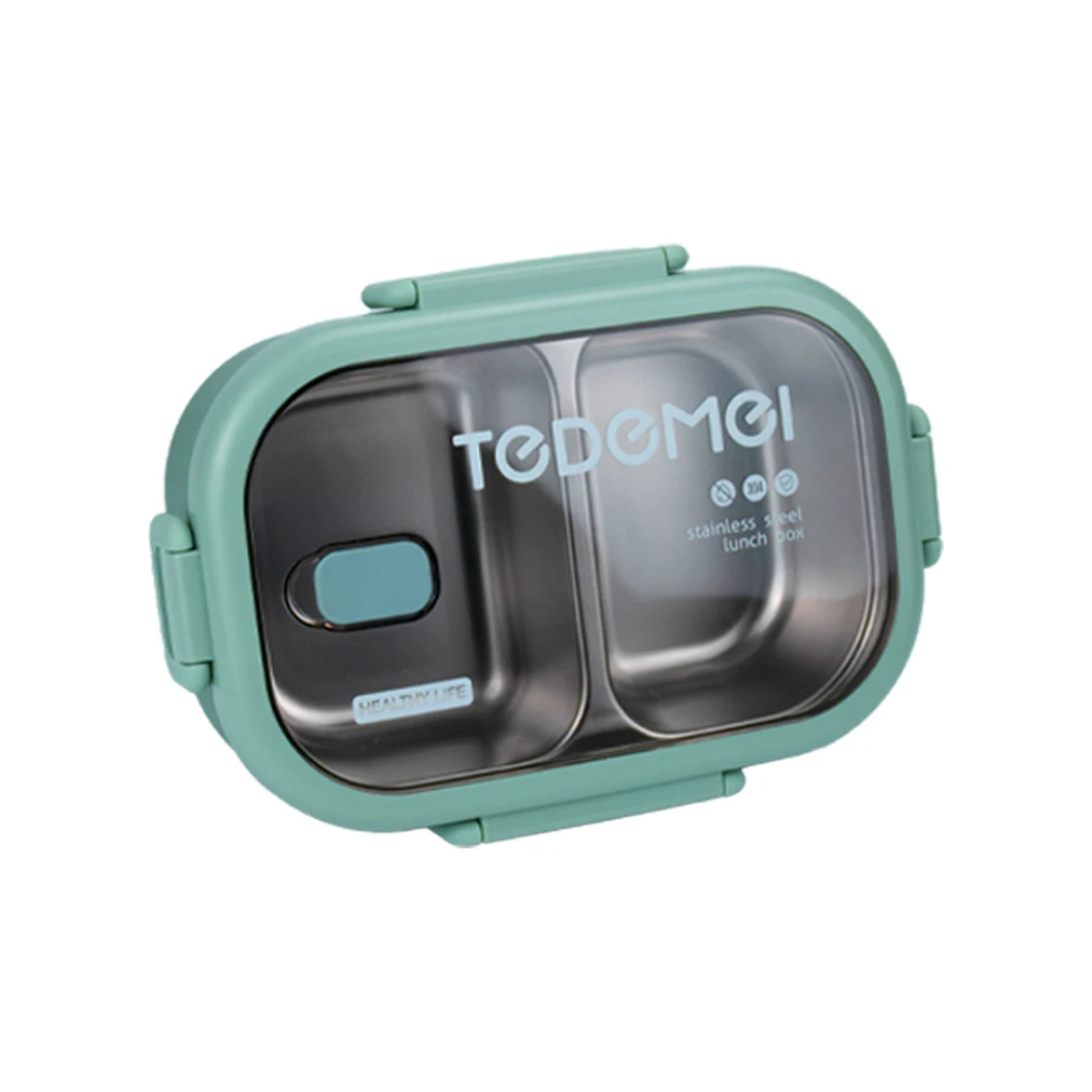 2 compartments plastic bento box reusable pp plastic Tiffin box kids lunch box leak proof BPA free
