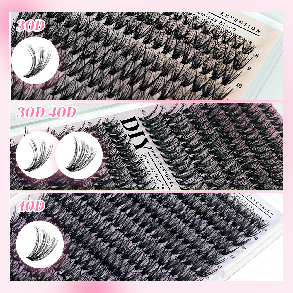 DIY Lash Clusters Kit - 30D/40D Individual Eyelash Extensions 280 Clusters