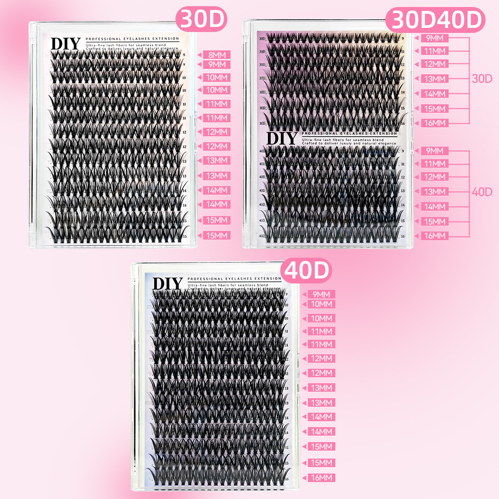 DIY Lash Clusters Kit - 30D/40D Individual Eyelash Extensions 280 Clusters