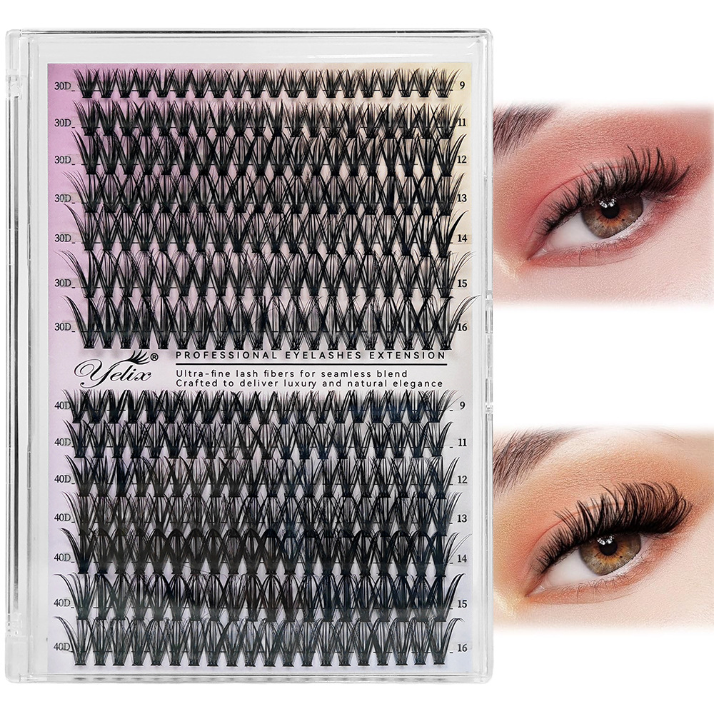 DIY Lash Clusters Kit - 30D/40D Individual Eyelash Extensions 280 Clusters