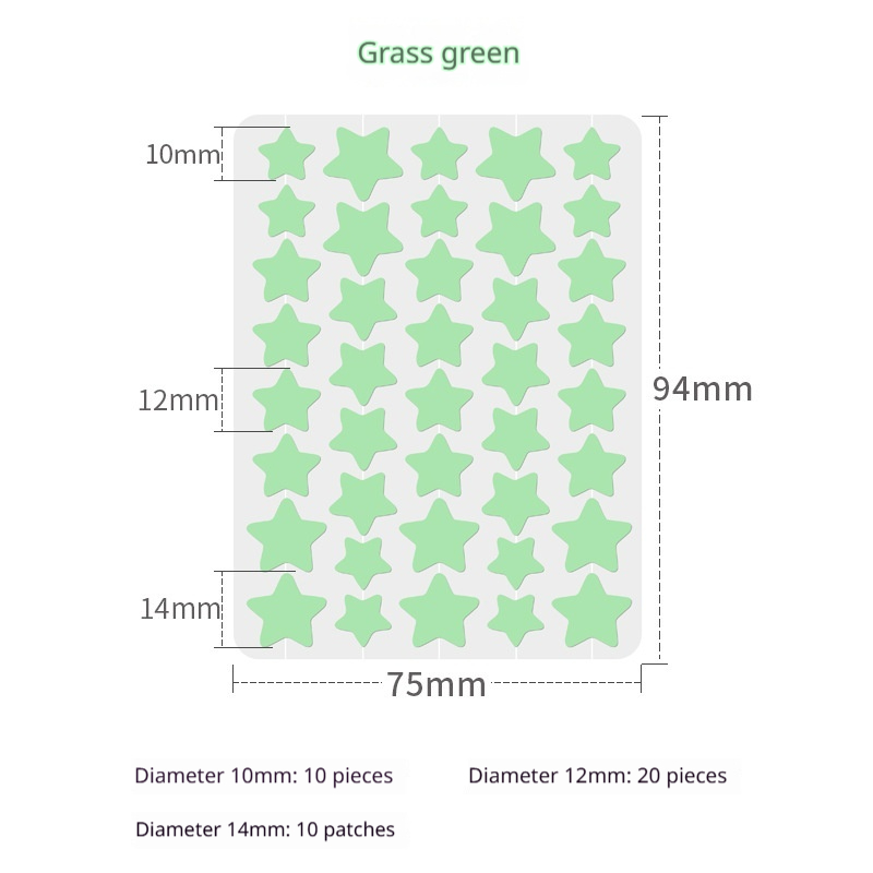 Colorful Star Pimple Patches, Hydrocolloid Acne Spot Stickers Invisible Blemish Cover Patch For Face Skin Care