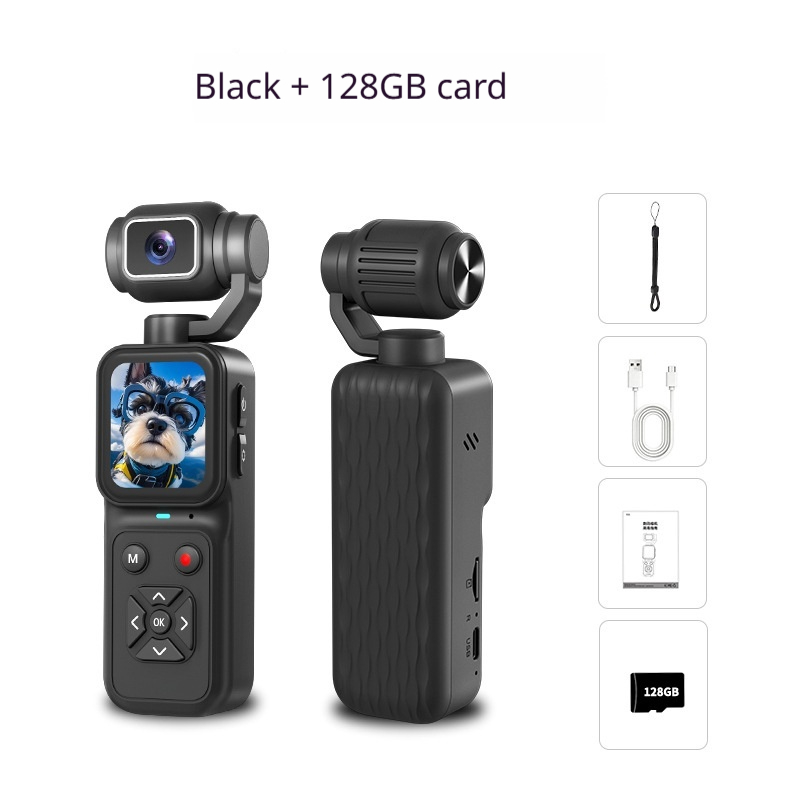 4K HD Pocket Handheld Camera,180° Rotatable Lens Mini Vlog Camera,EIS Anti‑Shake Portable Digital Video Camera for Travel Outdoor