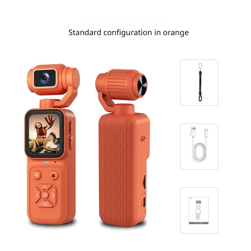 4K HD Pocket Handheld Camera,180° Rotatable Lens Mini Vlog Camera,EIS Anti‑Shake Portable Digital Video Camera for Travel Outdoor