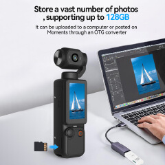 1080P HD Portable Pocket Camera Mini Digital Video Camera,1.9‑Inch Screen Action Camera for Riding Travel Outdoor Recording