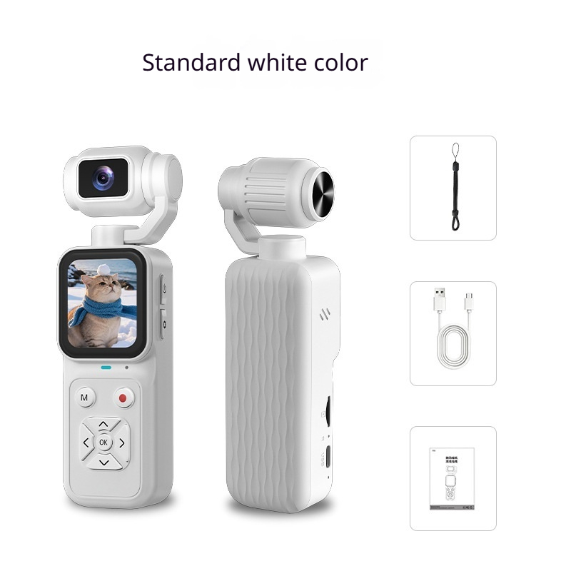 4K HD Pocket Handheld Camera,180° Rotatable Lens Mini Vlog Camera,EIS Anti‑Shake Portable Digital Video Camera for Travel Outdoor