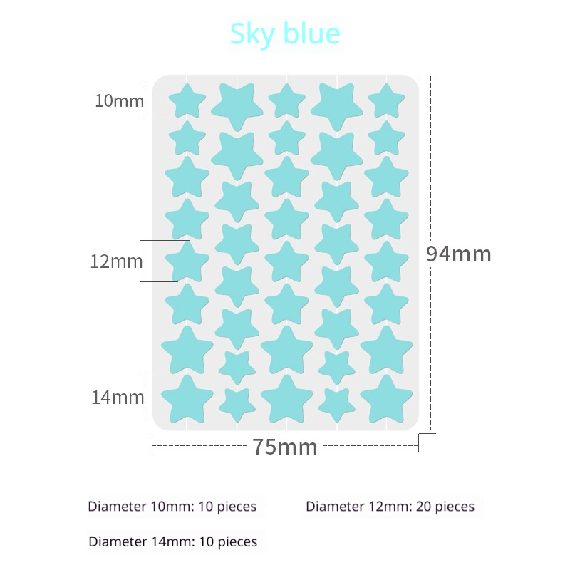Colorful Star Pimple Patches, Hydrocolloid Acne Spot Stickers Invisible Blemish Cover Patch For Face Skin Care