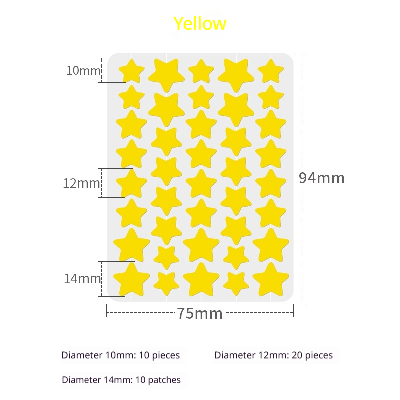Colorful Star Pimple Patches, Hydrocolloid Acne Spot Stickers Invisible Blemish Cover Patch For Face Skin Care