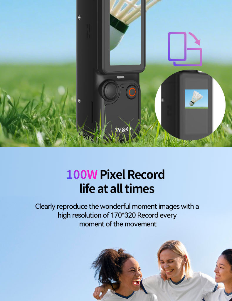 1080P HD Portable Pocket Camera Mini Digital Video Camera,1.9‑Inch Screen Action Camera for Riding Travel Outdoor Recording