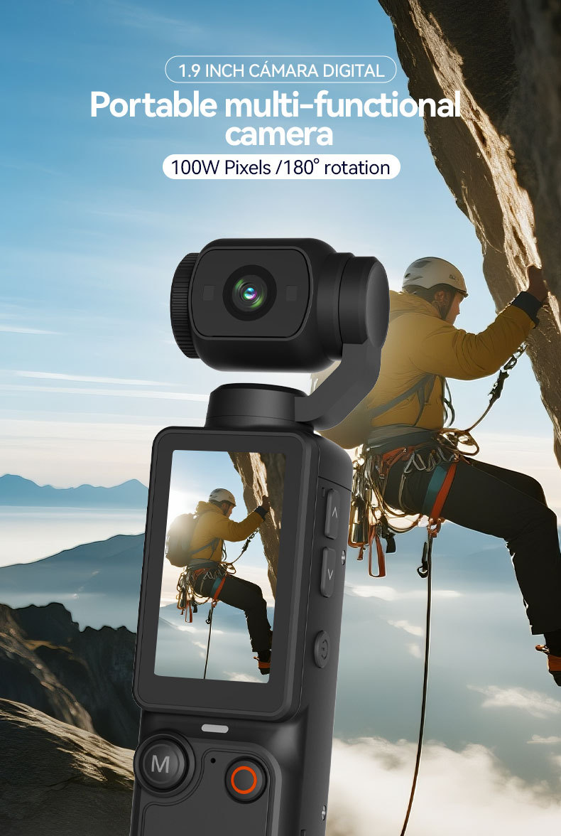 1080P HD Portable Pocket Camera Mini Digital Video Camera,1.9‑Inch Screen Action Camera for Riding Travel Outdoor Recording