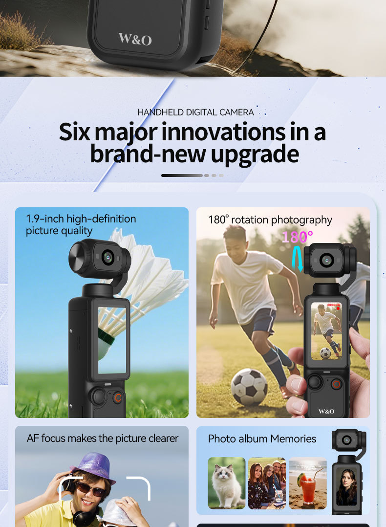 1080P HD Portable Pocket Camera Mini Digital Video Camera,1.9‑Inch Screen Action Camera for Riding Travel Outdoor Recording