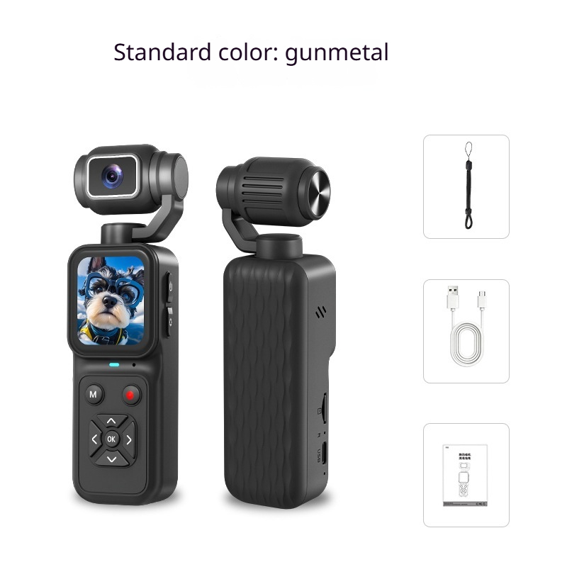 4K HD Pocket Handheld Camera,180° Rotatable Lens Mini Vlog Camera,EIS Anti‑Shake Portable Digital Video Camera for Travel Outdoor