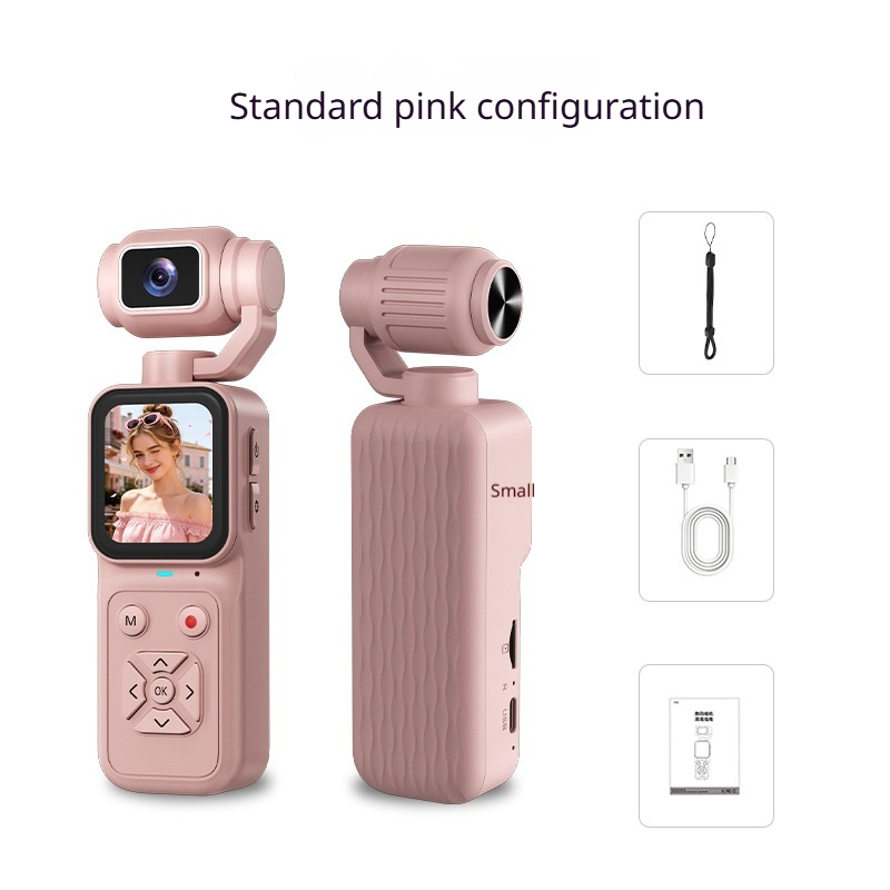 4K HD Pocket Handheld Camera,180° Rotatable Lens Mini Vlog Camera,EIS Anti‑Shake Portable Digital Video Camera for Travel Outdoor