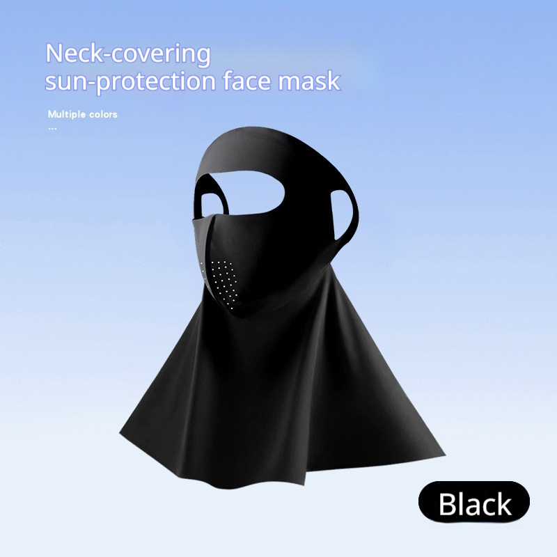 UPF50+ Ice Silk Sun Protection Face Cover, 3D Stereo Neck Gaiter Mask With Breathable Holes, Anti-UV Outdoor Cycling Driving Face Cover for Women |1Pc