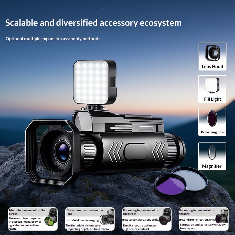 64MP 4K HD Night Vision Monocular, 28X Zoom WiFi Infrared Telescope, Full Color Imaging in Total Darkness, for Outdoor Hunting, Security Patrol & Night Exploration