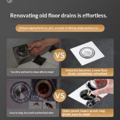 Foot-press Floor Drain Deodorizer Core, Universal Sewer Anti-odor and Insect-proof Seal Cover, One-second Installation for Toilet/Bathroom