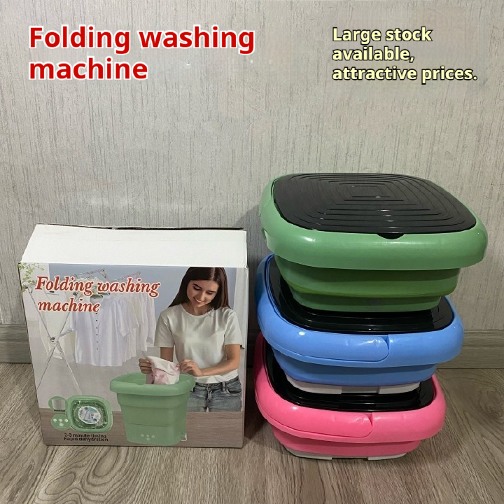 Folding Mini Washing Machine, Portable Small Laundry Washer for Underwear, Socks & Baby Clothes, Ideal for Dorms, Travel and Home Use