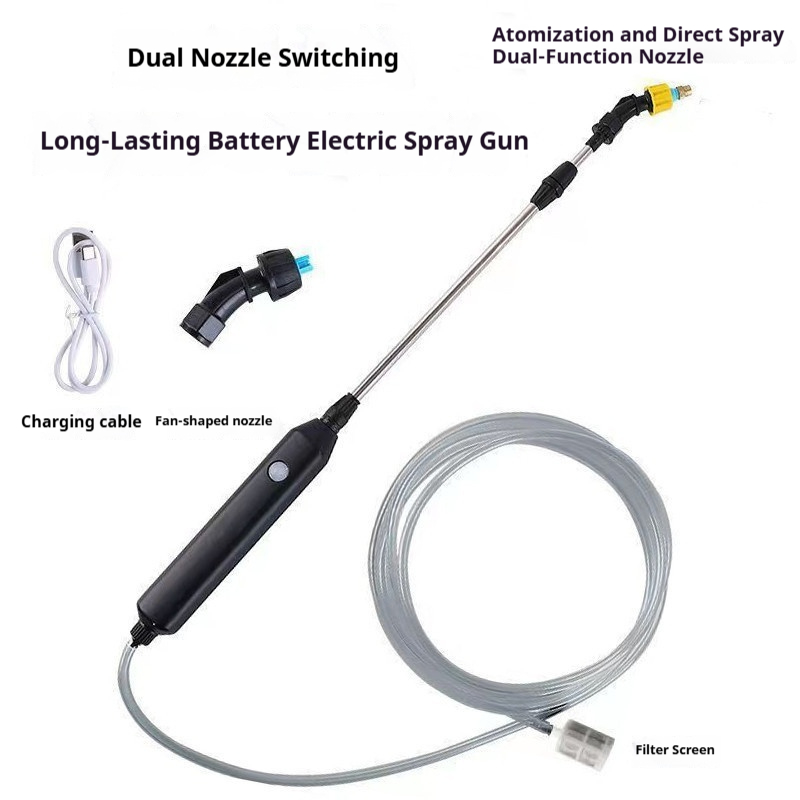 Electric Garden Sprayer, Battery Powered Sprayer with Telescopic Wand, 3 Nozzles, 5M/3M Hose Mister Sprayers, Portable Weed Sprayers Pump, Electric PlantSprayer for Yard Lawn Plant (3M Hose)