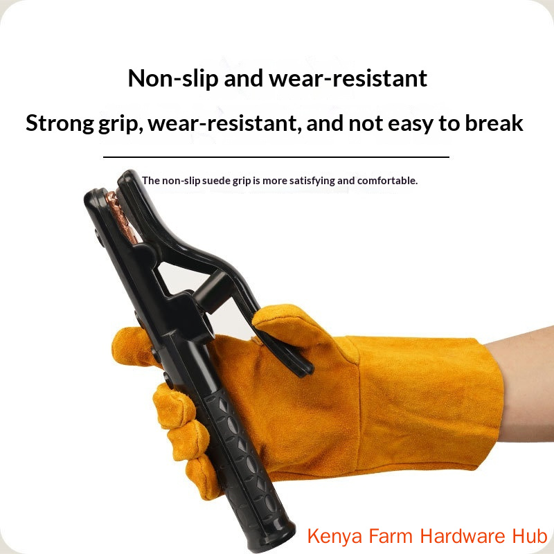 Welding cowhide gloves are wear-resistant, elongated, two-layer soft, heat-resistant, labor protection, and welding protection special welding gloves