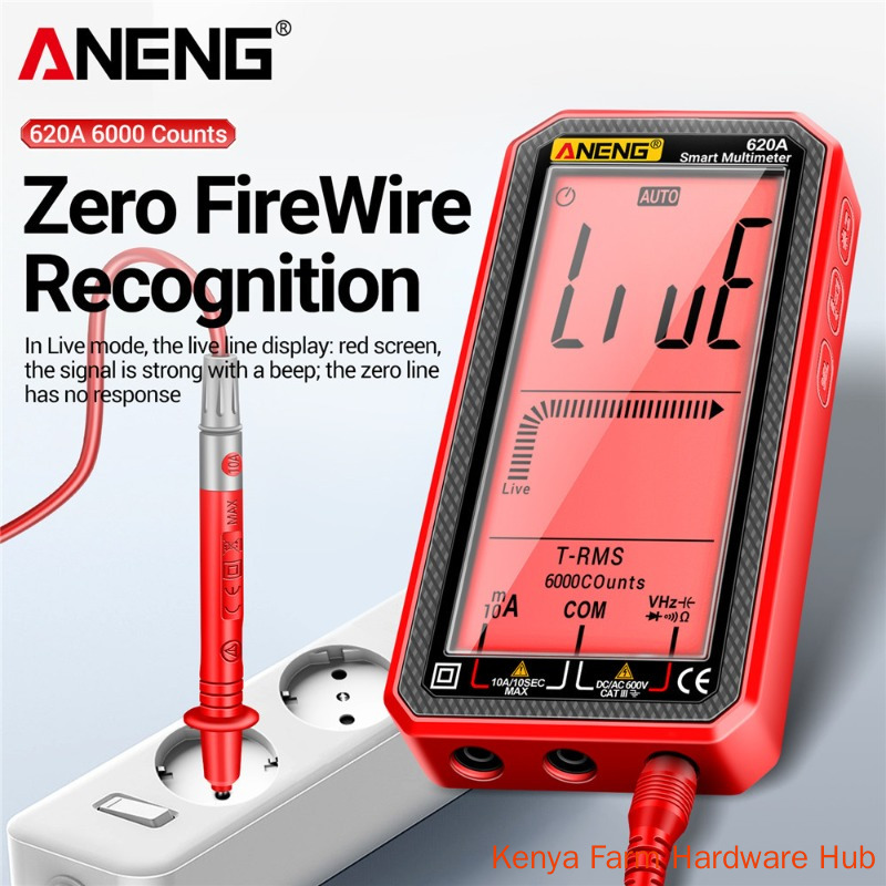 ANENG 620A Full Screen Smart Digital Multimeter, 6000 Counts Auto-identifying NCV Temperature Capacitance Multi-function Electrician Maintenance Meter
