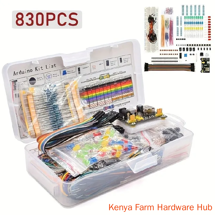 【 Lowest Price 】 830 pieces/box Arduino DIY project starter kit UNO R3 kit electronic DIY component kit, with connection point breadboard resistors, compatible with Arduino