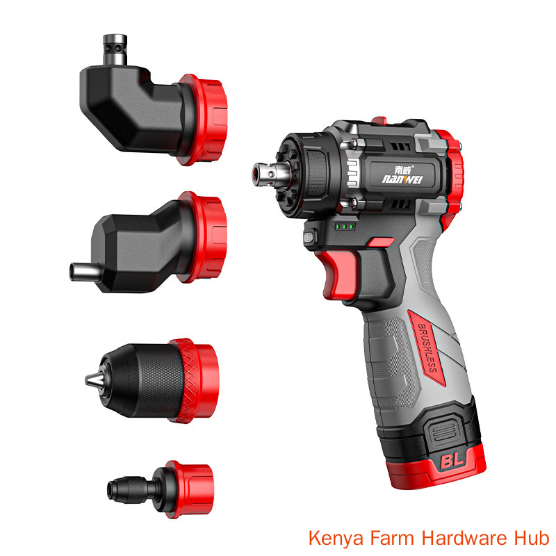 NANWEI Brushless Multi-function Cordless Drill, One-click Quick-change Head One Machine for Multiple Uses, Rechargeable Electric Screwdriver Driver, Household Decoration Drilling & Screwing Power Tool