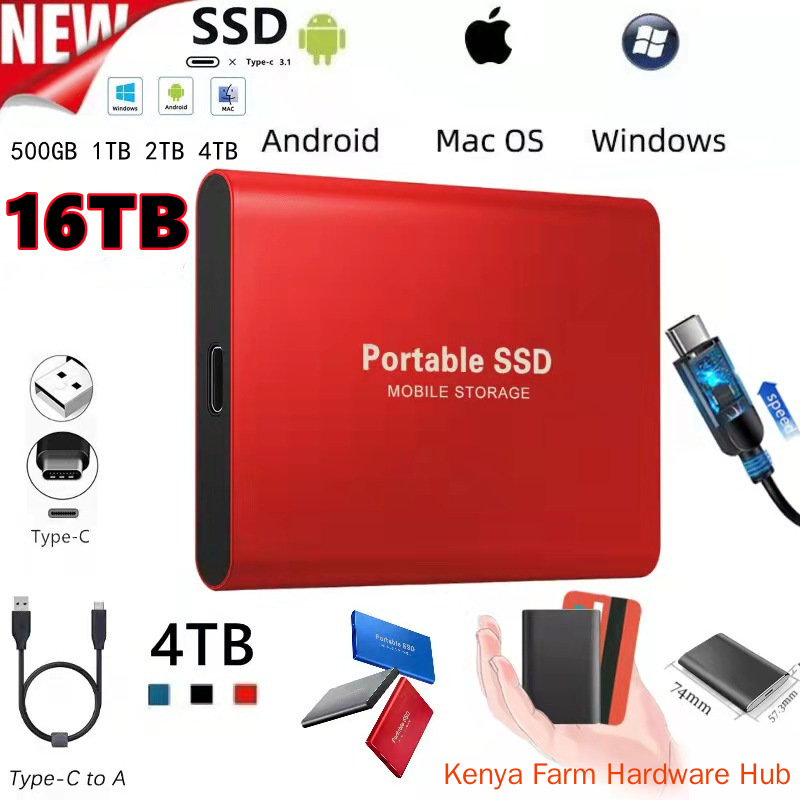 【 128TB 】 Type-C3.1 high-speed portable SSD mobile solid state drive 500GB-16TB large capacity mobile phone computer dual-use OTG external hard drive compatible with Windows/Mac/Android