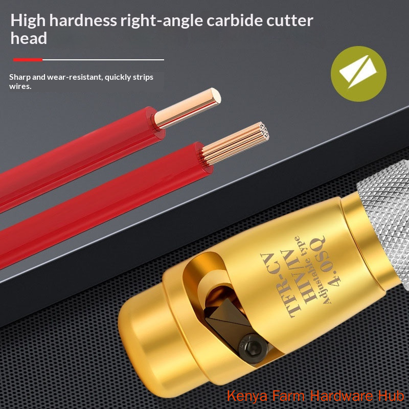 Electric Drill Special Cable Wire Stripper, Adjustable Wire Peeling Tool, Alloy Replaceable Blade Core-safe, Electrician Special Fast Wire Stripping Tool, Multi-spec for Home Decoration & Hydropower