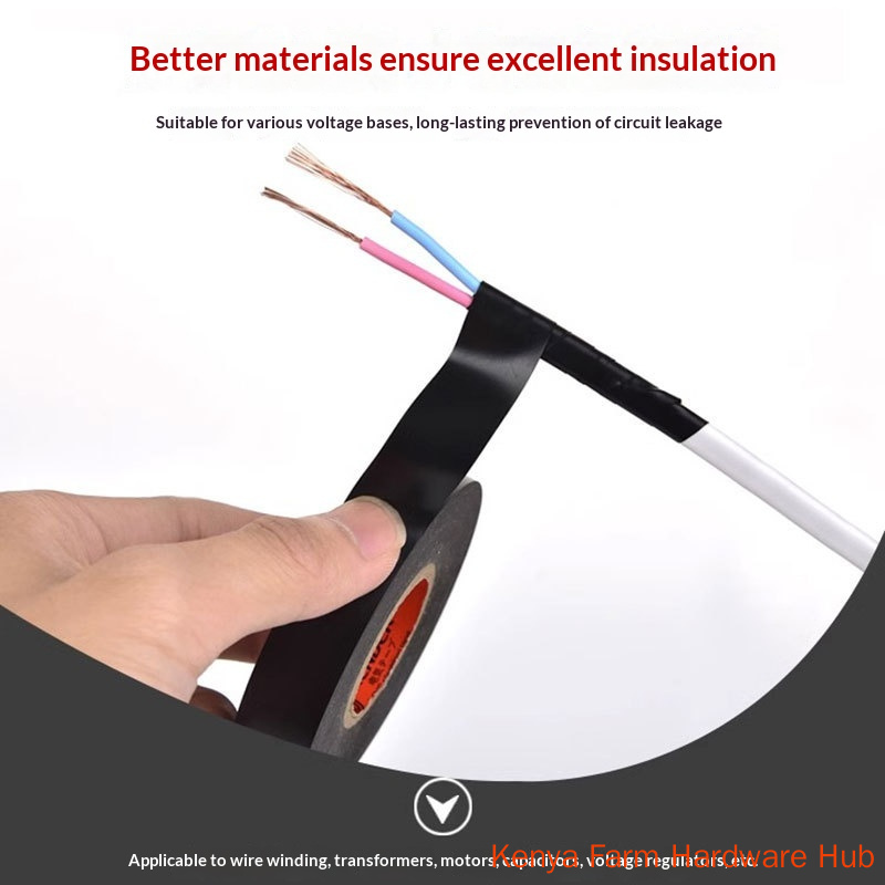 PVC Electrical Insulation Tape for Electricians, High Temperature Resistant Flame Retardant High Voltage Resistant, Strong Adhesive Anti-aging Waterproof Tape for Home Decoration Hydropower Automotive