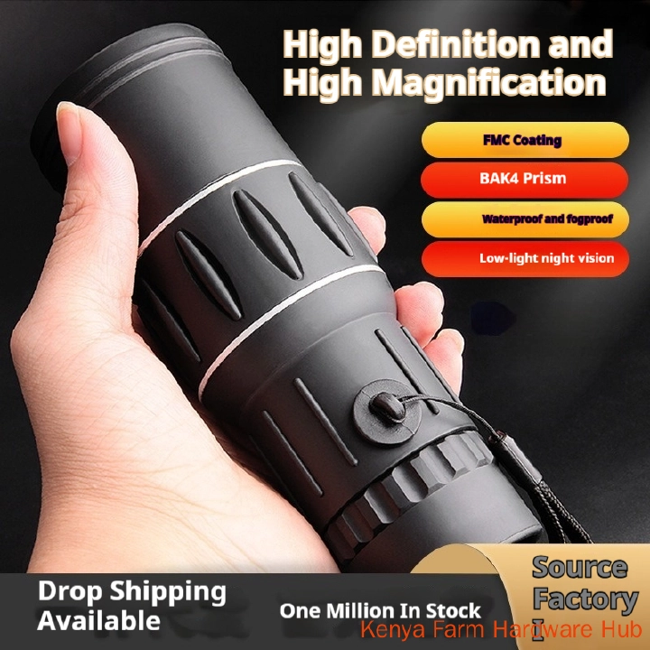 16x52 High Power HD Monocular Telescope, BAK4 Prism FMC Full Coating Low Light Night Vision Waterproof Fog-proof, Portable Scope for Hiking Bird Watching Concert Phone Photography