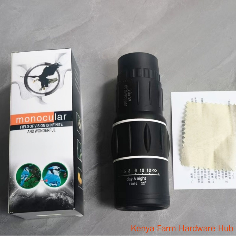 16x52 High Power HD Monocular Telescope, BAK4 Prism FMC Full Coating Low Light Night Vision Waterproof Fog-proof, Portable Scope for Hiking Bird Watching Concert Phone Photography