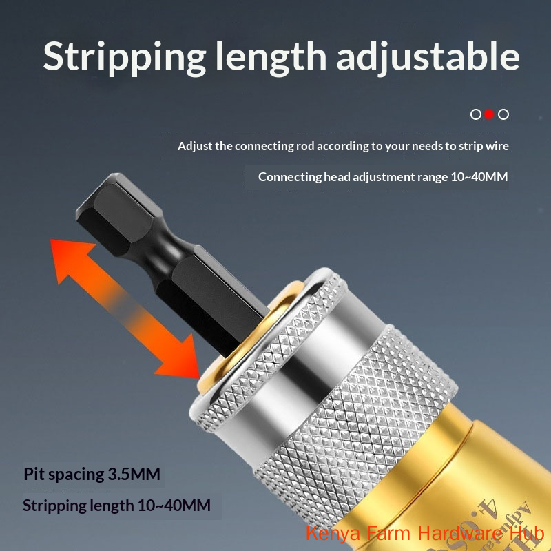 Electric Drill Special Cable Wire Stripper, Adjustable Wire Peeling Tool, Alloy Replaceable Blade Core-safe, Electrician Special Fast Wire Stripping Tool, Multi-spec for Home Decoration & Hydropower