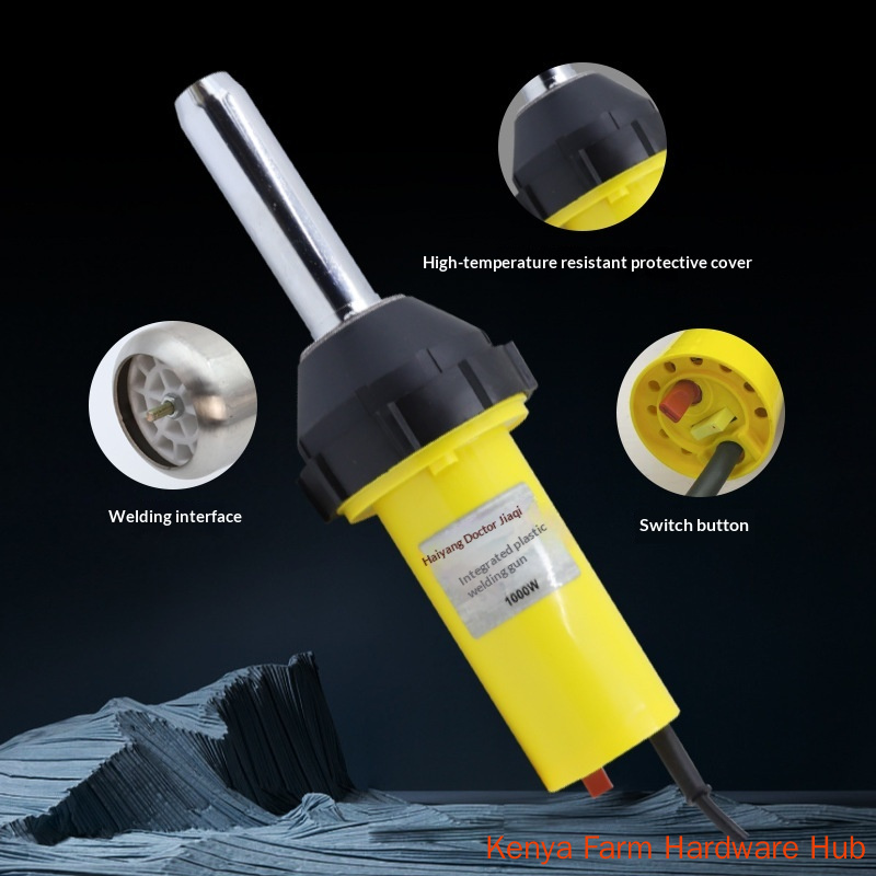 Integrated Plastic Welding Gun, 1000W High-power Electronic Temperature Control Hot Air Gun, Car Bumper Repair PVC/PP Plastic Welding Tool