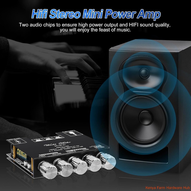Bluetooth 5.0 Audio Amplifier Board, ZK-MT21 2.1 Channel 50W X 2 +100W Mini Subwoofer Power Amp HiFi Digital Audio Amp Module for Home Speakers (20-100W, 4-8), DC 12-24V, BT AUX Input