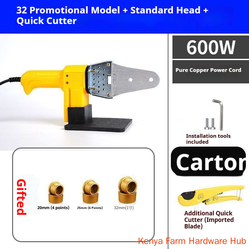【 Gift Conversion Head 】 Intelligent Hot Melt PPR/PE/PB Water Pipe Constant Temperature Hot Melt Machine for Hydroelectric Engineering Hot Melt Welder Non stick Mold Head Heat Capacity Container