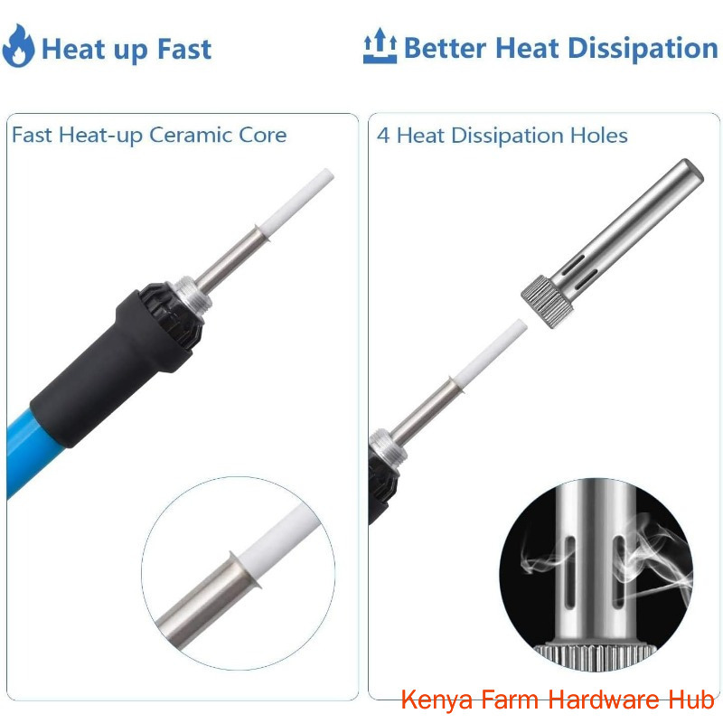 60W Adjustable Temp Soldering Iron Kit, 220V Electronics Welding Tool with Solder Wire, Stand, Desoldering Pump, Carrying Case for Home Repair
