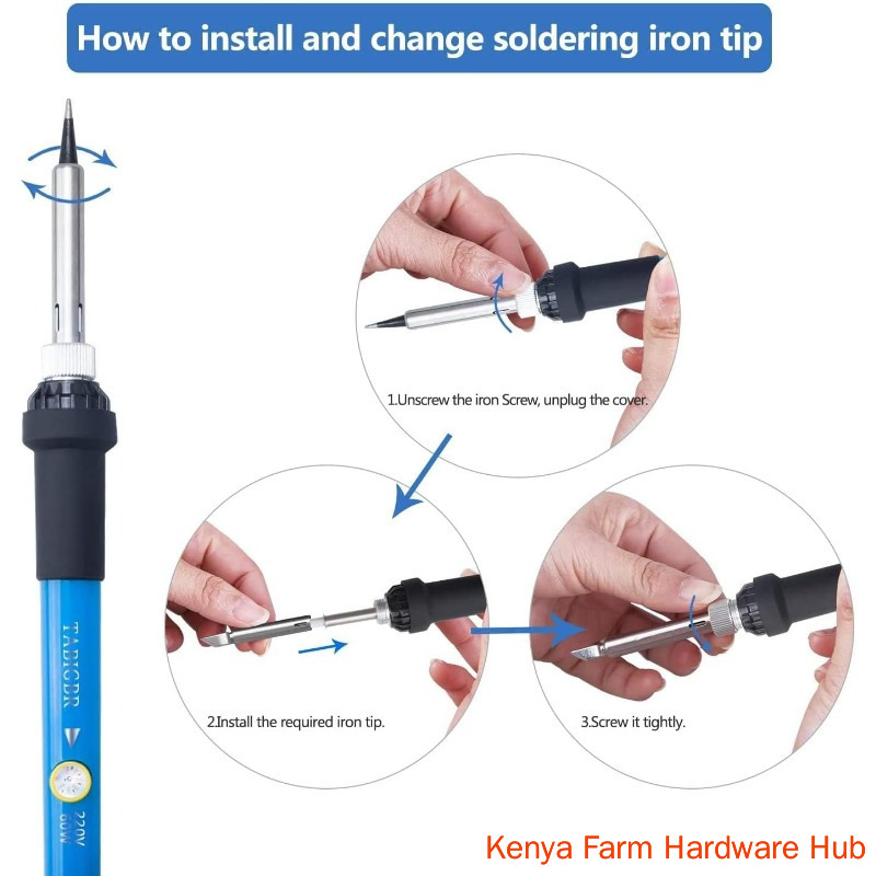 60W Adjustable Temp Soldering Iron Kit, 220V Electronics Welding Tool with Solder Wire, Stand, Desoldering Pump, Carrying Case for Home Repair