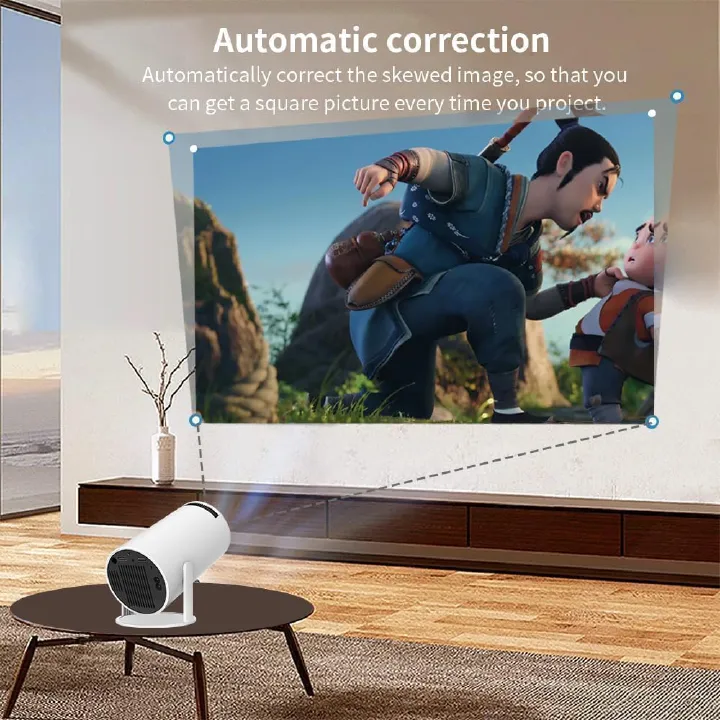 Flagship version HY300 PRO+2026 | 1080P full HD WiFi projector, equipped with Android 14.0 system -12000 lumens portable home theater and outdoor movie projector | Supports iOS/Android screen mirrorin