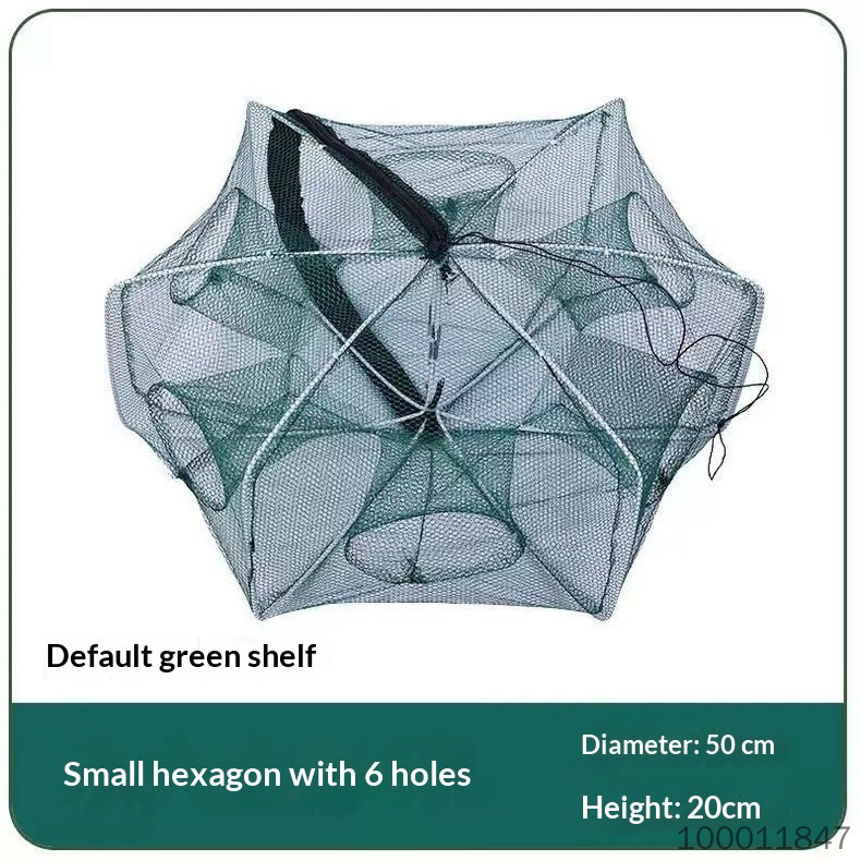 Fine Mesh Breathable Folding Fishing Cage, Automatic Folding Shrimp Eel Loach Trap, Good Air Permeability No Suffocation, Crayfish Crab Small Fish Ground Cage Net