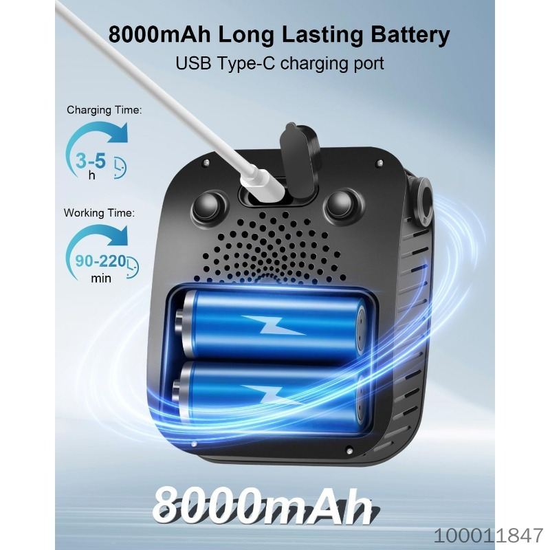 【8000mA】Portable Camping Shower, 8000mAh Rechargeable Outdoor Shower Pump Kit with Intelligent Display, 4 Spray Modes, IPX8 Waterproof for Travel, Hiking, Car Washing, Pet Bath