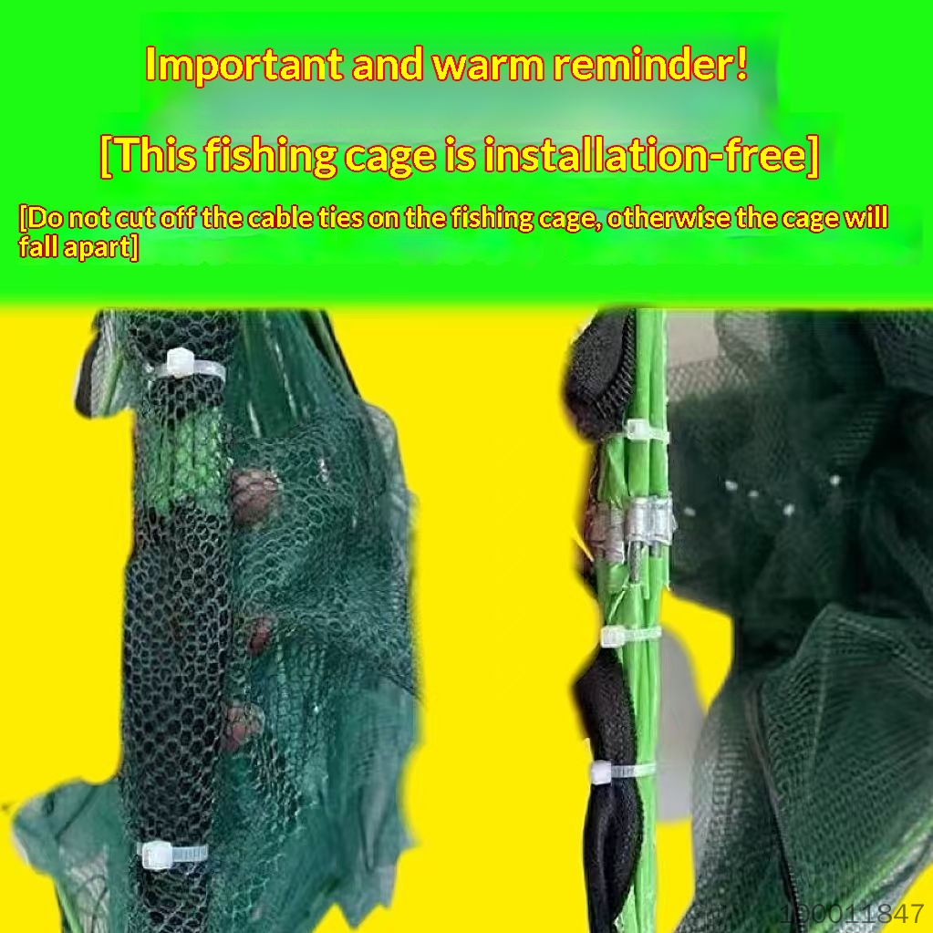 Fine Mesh Breathable Folding Fishing Cage, Automatic Folding Shrimp Eel Loach Trap, Good Air Permeability No Suffocation, Crayfish Crab Small Fish Ground Cage Net