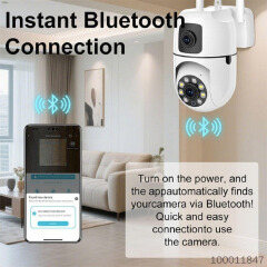 16MP Ultra HD Dual-Lens Wireless Wi-Fi Camera, Auto Human Tracking Smart Night Vision, Motion Detection White Light Alarm, Home Outdoor Waterproof Panoramic Security Camera