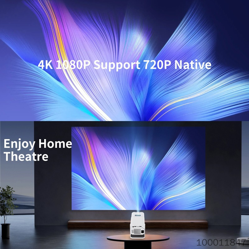 HY350 Pro intelligent streaming media projector 4K high-definition decoding 1080P native Android 12 WiFi 6 Bluetooth 5.2. Used for home theaters Teaching travel carry
