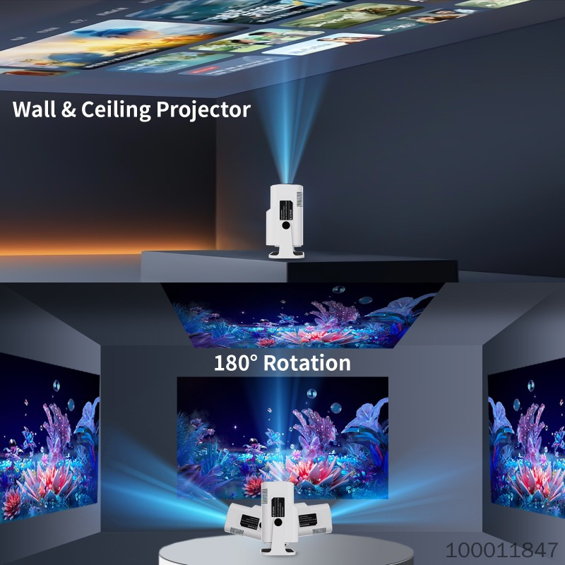 HY350 Pro intelligent streaming media projector 4K high-definition decoding 1080P native Android 12 WiFi 6 Bluetooth 5.2. Used for home theaters Teaching travel carry