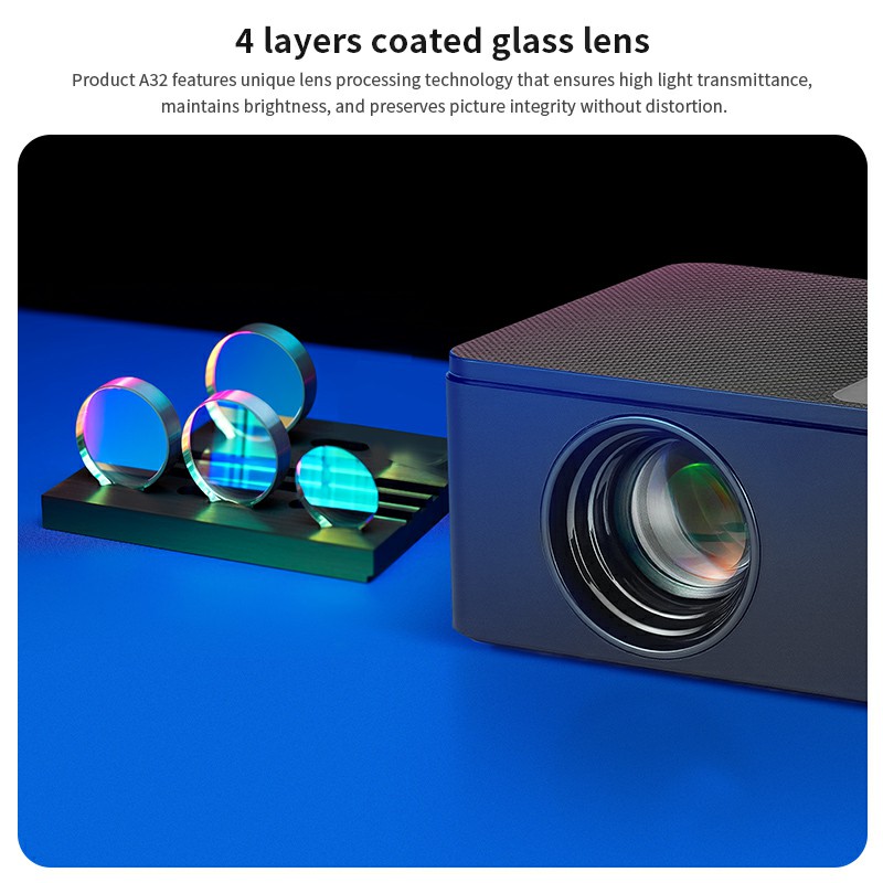 Smart Projector with Stand Built-in Apps, Native 1080P HD 4K Supported, Mini Home Cinema for Bedroom, Portable Outdoor Projector with Auto Focus & Keystone for Android/iOS, Wifi 6& Bluetooth 5